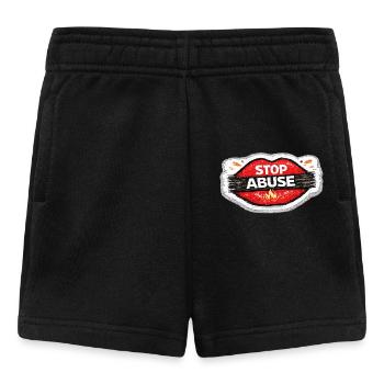 Stop Abuse Awareness Activist Sticker - Baby Shorts - black - Front