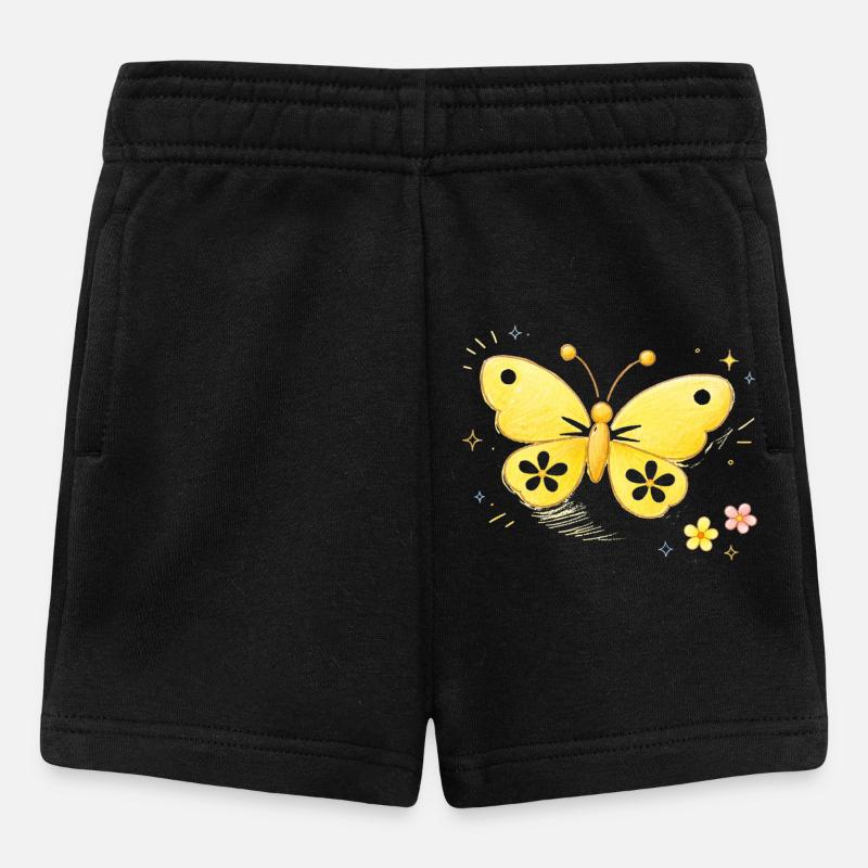 Butterfly yellow spring - Baby Shorts - black