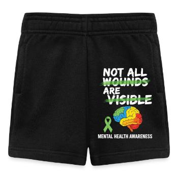 Not All Wounds Are Visible – Mental Health - Baby Shorts - black - Front
