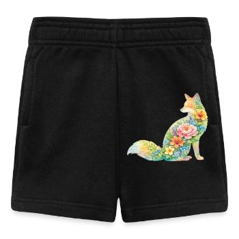 Fleurs en forme d’aquarelle en forme de renards - Short Bébé - noir - Devant