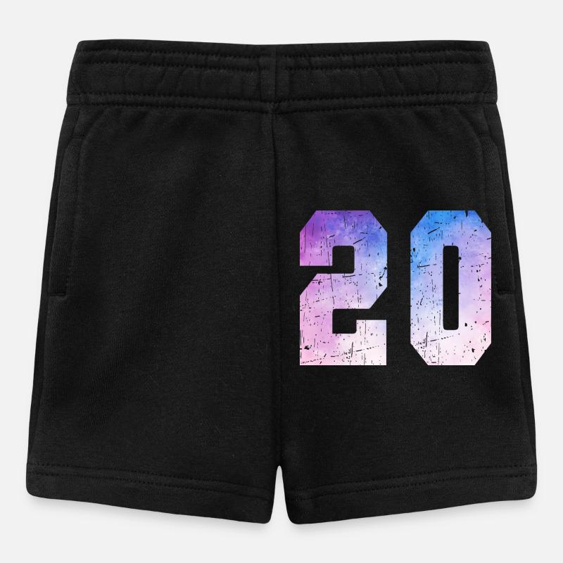 numéro 20 – Cadeau anniversaire 20 ans - Short Bébé - noir