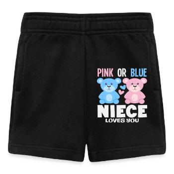 Pink Or Blue Niece Loves You - Baby Shorts - black - Front