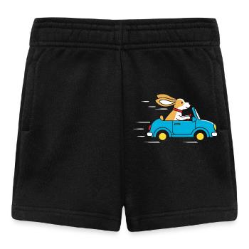 Lapin dans une cabriolet : Bonne conduite - Short Bébé - noir - Devant