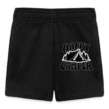 Fröhlicher Camper Zeltszene - Baby Shorts - Schwarz - Vorne