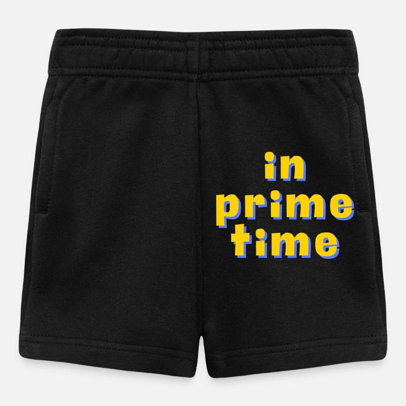In Prime Time Retro 3D Typografie - Baby Shorts - Schwarz