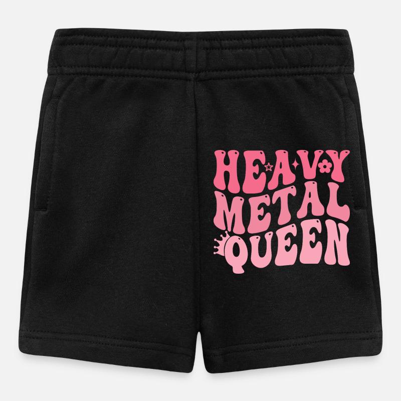 Reine du Heavy Metal en rétro rose - Short Bébé - noir