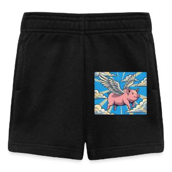 Pig flight in the cloud beam - Baby Shorts - black - Front