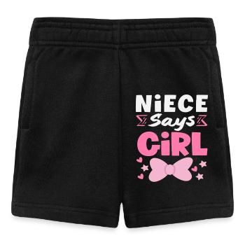 Niece Says Girl Gender Reveal - Baby Shorts - black - Front