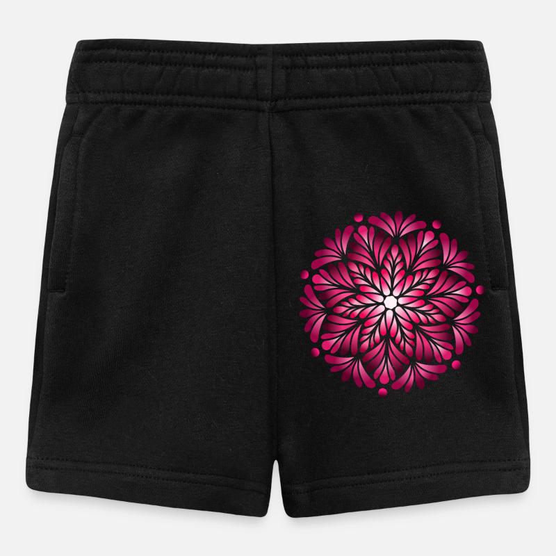 Mandala Rose Lumineux - Short Bébé - noir