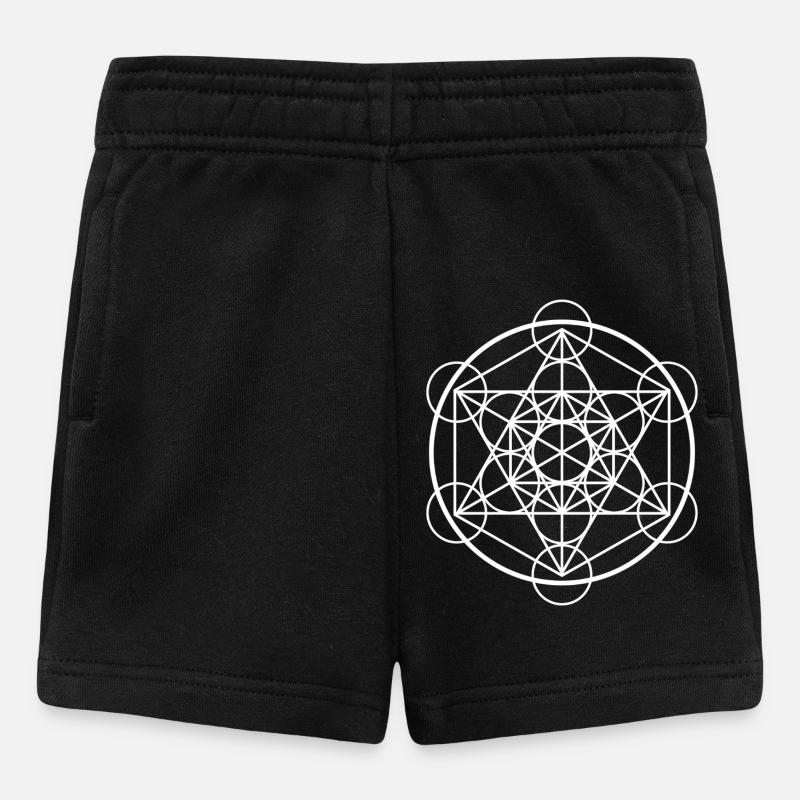 Metatron Cube Sacred Geometry - Baby Shorts - black