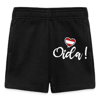 Oida! Österreich Herz I love Austria Dialekt Munda - Baby Shorts - Schwarz - Vorne