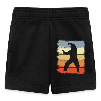 Vintage Karateka Zeichnung - Baby Shorts - Schwarz - Vorne