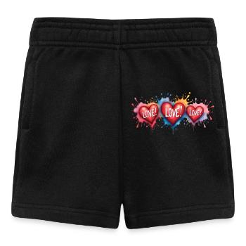 Love Text Hearts Shape Painting Print - Baby Shorts - black - Front