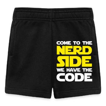 Côté nerd Rétro Jaune Typographie Typographie Art - Short Bébé - noir - Devant