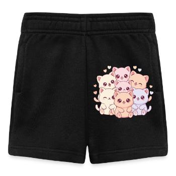 Pastell Katzenbande - Baby Shorts - Schwarz - Vorne