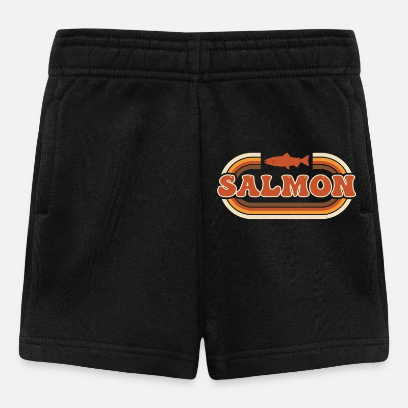 Ambiance rétro de pêche de la rivière Salmon - Short Bébé - noir