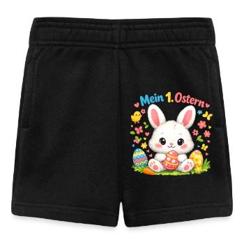 Schriftzug Mein erstes Ostern Osterhase - Baby Shorts - Schwarz - Vorne