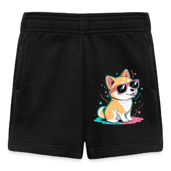 Corgi Neon Shiny Glasses - Baby Shorts - black - Front