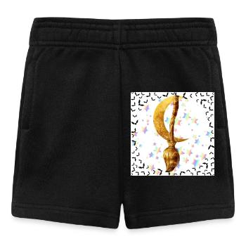Goldener Besen und Magischer Mond - Baby Shorts - Schwarz - Vorne
