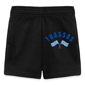 Thassos Drapeaux Grecs Croisés - Short Bébé - noir - Devant