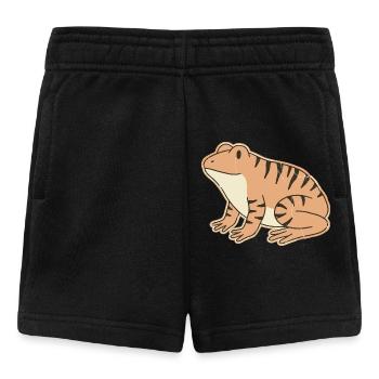 orange toad with retro stripes tabby stripes - Baby Shorts - black - Front
