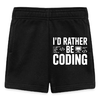 Ich würde lieber programmieren - Baby Shorts - Schwarz - Vorne