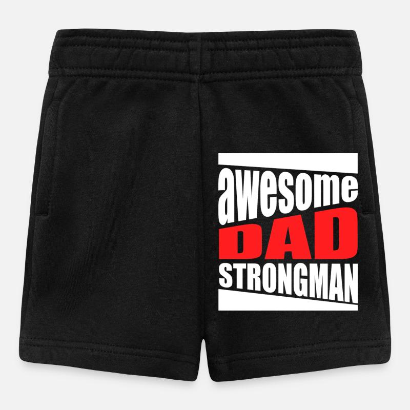 Sweat Dad Strongman génial - Short Bébé - noir