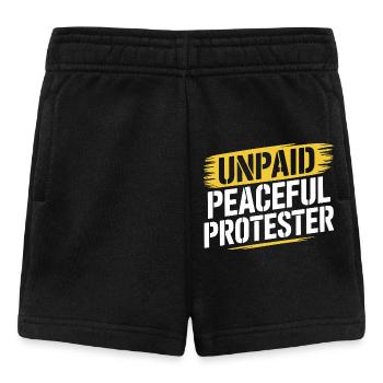 Unpaid Peaceful Protester Demo Slogan Activist - Baby Shorts - black - Front