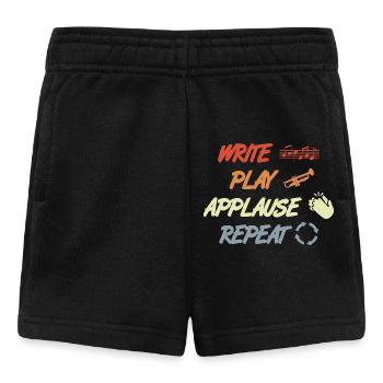 Write Play Applause Repeat - Baby Shorts - black - Front
