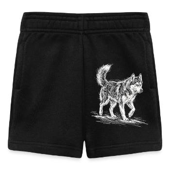 Husky Sketch White – Sibérien Husky Design - Short Bébé - noir - Devant
