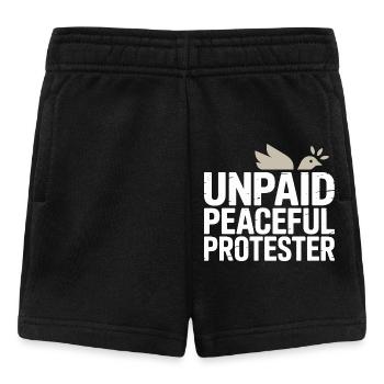 Unpaid Peaceful Protester Activist Saying Demo - Baby Shorts - black - Front
