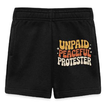 Unpaid Peaceful Protester Activist Saying Demo - Baby Shorts - black - Front