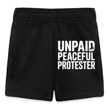 Unpaid Peaceful Protester Activist Saying Demo - Baby Shorts - black - Front