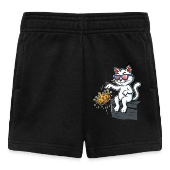 Königskatze mit USA-Sonnenbrille - Baby Shorts - Schwarz - Vorne