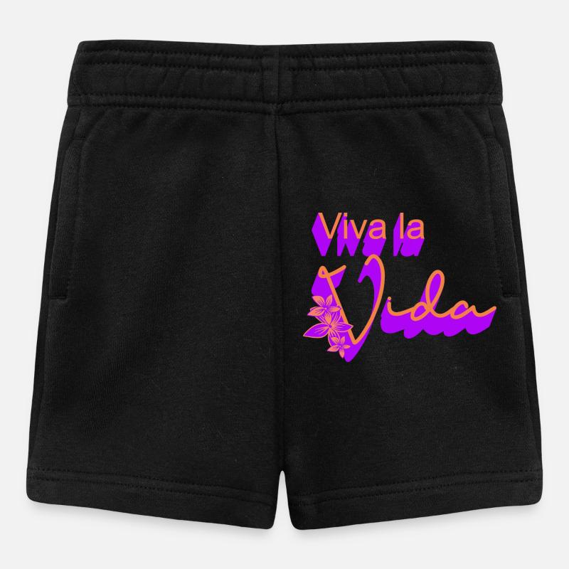 Auf das Leben Blumen-Design - Baby Shorts - Schwarz