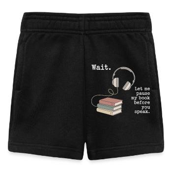 Livre audio, casque, livres - Short Bébé - noir - Devant