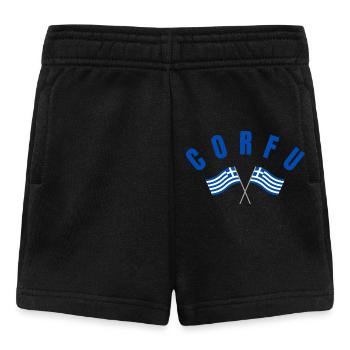 Corfou avec drapeaux grecs croisés - Short Bébé - noir - Devant