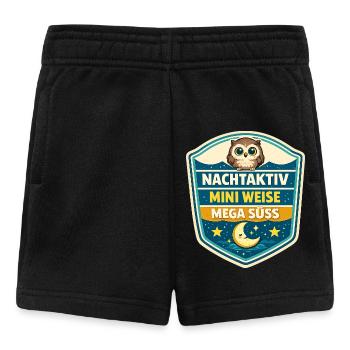 Nachtaktiv Weise Mega Süß - Baby Shorts - Schwarz - Vorne