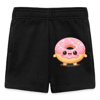 Donut kawaï avec glaçage rose - Short Bébé - noir - Devant