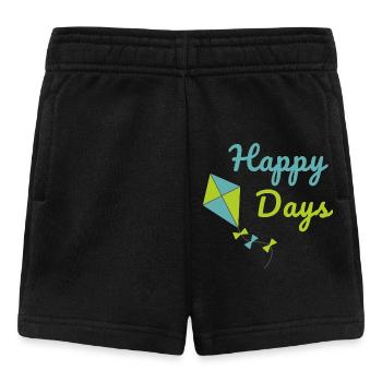 Happy Days Kite Cute Summer Vibes Design - Baby Shorts - Schwarz - Vorne