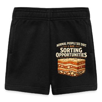 Dreck? Nein, Sortierchance | Geologie Humor - Baby Shorts - Schwarz - Vorne