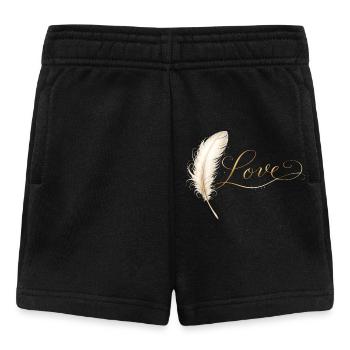Love Lettering with Feather Elegant Design - Baby Shorts - black - Front