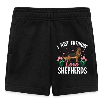 Liebe Schäferhunde mit Blumenmotiv - Baby Shorts - Schwarz - Vorne