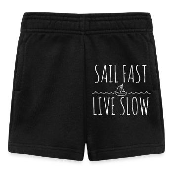 Naviguer vite et vivre lentement - Graphique minimaliste de voile - Short Bébé - noir - Devant