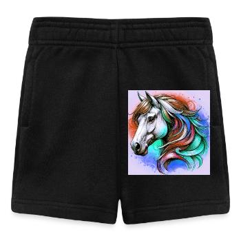 Pferd - Baby Shorts - Schwarz - Vorne