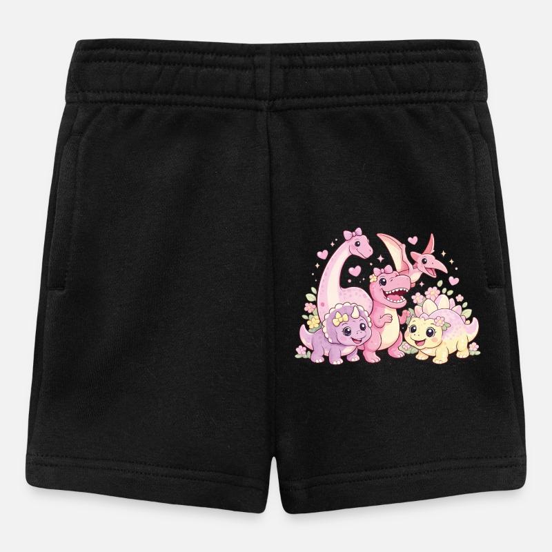 Süßes Mädchen Dino-Truppe - Baby Shorts - Schwarz