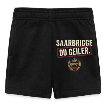 Saarbrigge Du Geiler Stadt Spruch Saarländer - Baby Shorts - Schwarz - Vorne