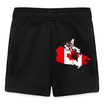 Canada Flag Map Silhouette with Maple Leaf - Baby Shorts - black - Front
