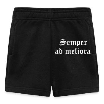 Semper ad Meliora in gotischer Tinte - Baby Shorts - Schwarz - Vorne
