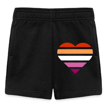 Drapeau de la fierté Cœur · Lesbienne - Short Bébé - noir - Devant